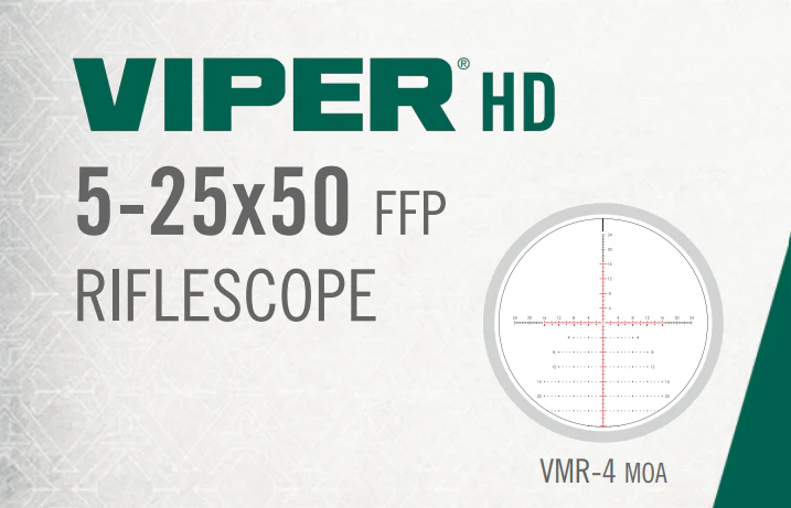 Vortex Viper HD 5-25x50 FFP VMR-4 MOA, VMR-4 MRAD, VMR-3 MOA, VMR-3 MRAD - Image 6