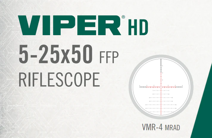 Vortex Viper HD 5-25x50 FFP VMR-4 MOA, VMR-4 MRAD, VMR-3 MOA, VMR-3 MRAD - Image 7